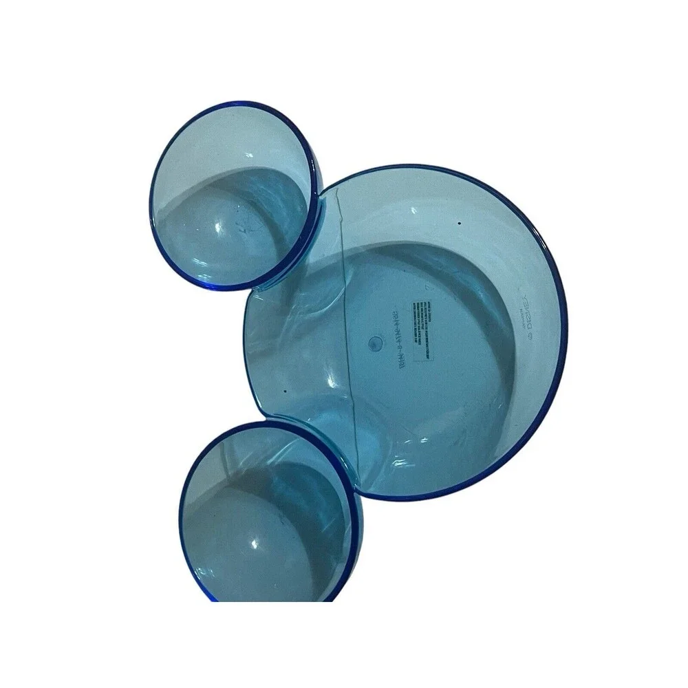 DISNEY MICKEY MOUSE EARS BLUE Plastic CHIP & DIP BOWL